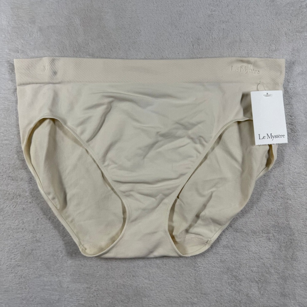 Le Mystere Seamless Comfort Hi Cut Panty 6017 Papyrus Beige Large NEW